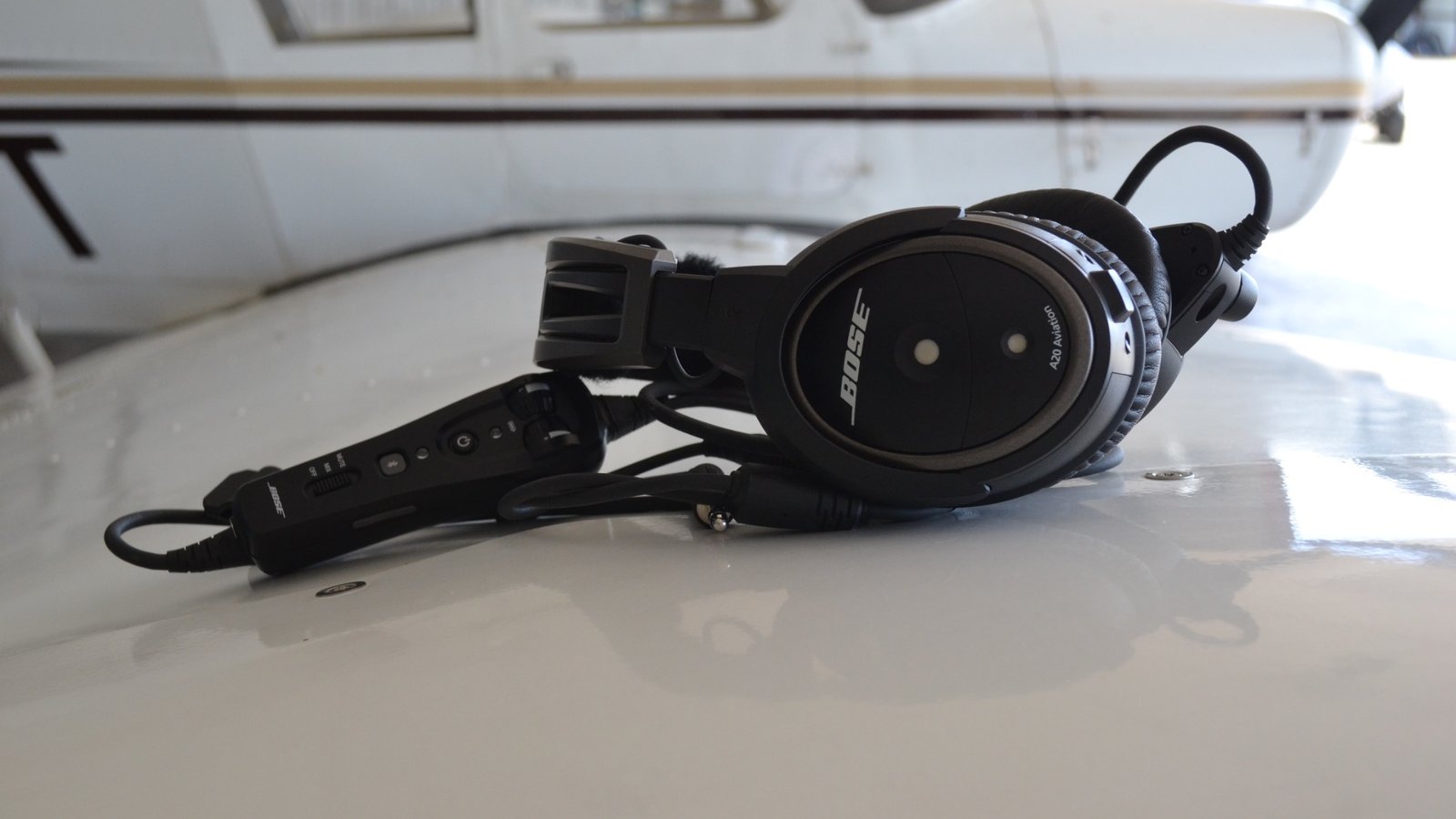 Bose A20 aviation headset with aircraft